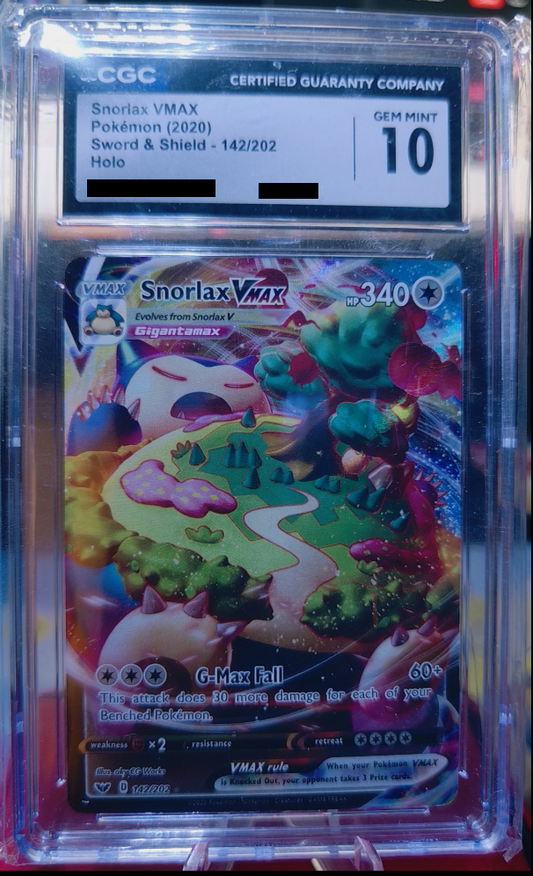 Snorlax VMAX #142/202 S&S base CGC 10