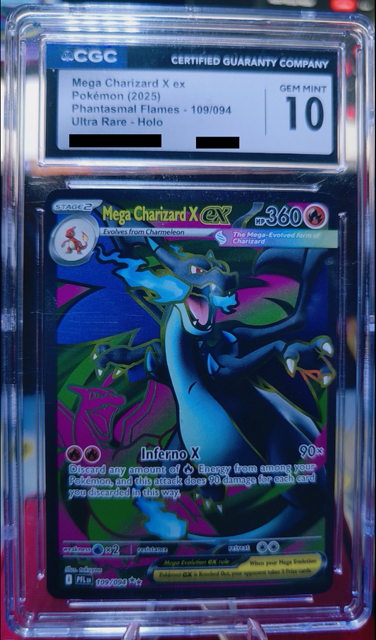 Mega Charizard X Ex #109/094 Phantasmal Flames CGC 10